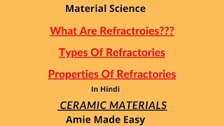 What Are Refractories  Types Of Refractories  Ceramic Materials  Material Science [upl. by Notniuqal]