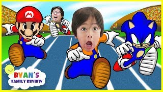 Mario and Sonic Rio Olympic Epic Boxing Match Lets play with Ryans Family Review [upl. by Dasya]