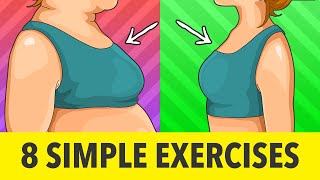 8 Simple Exercises To Reduce Chest Fat [upl. by Novyak]