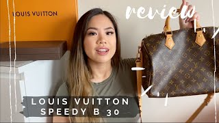 LOUIS VUITTON SPEEDY 30 BANDOULIERE  REVIEWCHAT [upl. by Cleodal]