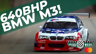 Extreme 500bhp BMW M3 GTR noise maker at Goodwood [upl. by Ahseka324]