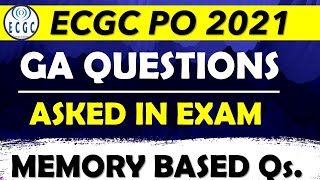 GA Questions Asked In ECGC PO 2022 EXAM [upl. by Tyrone]