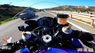 Yamaha R6 GPS Top Speed Quickshifter Akrapovic Sound [upl. by Eelah]