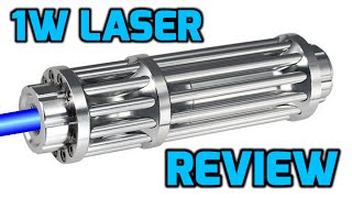 1W 445nm  450nm Blue Burning Laser Pointer Review [upl. by Eibmab]