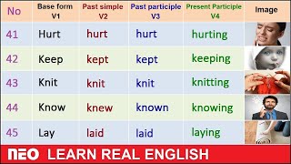 100 Most Common Irregular verbs in English  V1 V2 V3 V4 [upl. by Tallia]