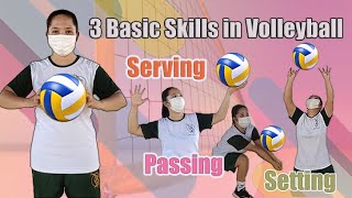 3 Basic Skills in Volleyball [upl. by Ahserb915]