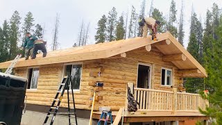 18x24 Amish Log Cabin Being Built in 312 Days [upl. by Aihcela]