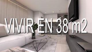 VIVIR EN 38 m2 Un apartamento moderno y minimalista [upl. by Dnomaid]