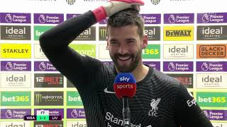 Goalkeeper Alisson Reacts To Scoring The Winner For Liverpool [upl. by Preciosa]