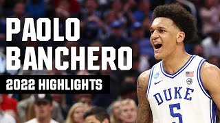 Paolo Banchero 2022 NCAA tournament highlights [upl. by Hervey]