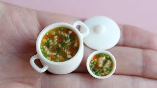 Кастрюля с супом для куклы Miniature soup saucepan for dolls Polymer clayTutorial DIY [upl. by Buchbinder579]