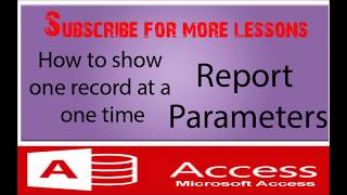 Display a single record in a Microsoft access report [upl. by Ettennad]