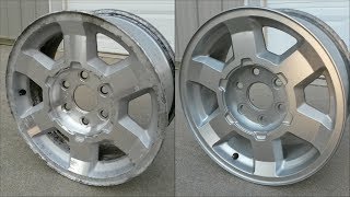 Pitted Aluminum Wheel RestorationPainting  How To  17quot GMC Rims [upl. by Ylsew]