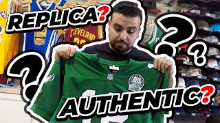 Mitchell and Ness Replica NFL Jersey vs Authentic NFL Jersey Comparison jersey review video [upl. by Spear]