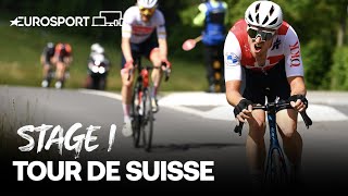 2022 Tour de Suisse  Stage 1 Highlights  Cycling  Eurosport [upl. by Cinamod349]