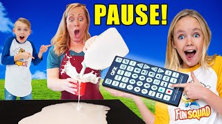 Kids Fun TV Pause Remote Challenge Compilation Sneaky Jokes [upl. by Enneirdna138]