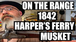 SHOOTING AN ORIGINAL HARPERS FERRY MODEL 1842 RIFLED MUSKET AT THE RANGE [upl. by Kind]