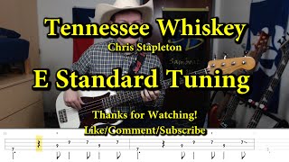 Tennessee Whiskey  Chris Stapleton Bass Cover with Tabs [upl. by Ynnod]