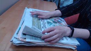 ASMR Newspaper Page Turning No Talking Intoxicating Sounds Sleep Help Relaxation [upl. by Nnel]