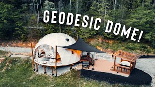 LUXURY GLAMPING DOME  Full Airbnb Geodesic Dome Tour [upl. by Ennovart]