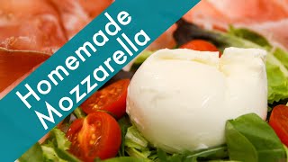 Mozzarella In Minutes  How to Make Mozzarella Cheese Quickly at Home [upl. by Gasser]