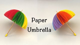 How to make paper umbrella  easy paper crafts for kids [upl. by Eidnam]