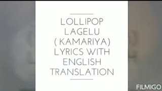 Lollipop lagelu lyrics with English translation [upl. by Madelene]