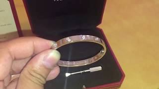 NEW  Cartier love bracelet  10 DIAMONDS WHITE GOLD  box opening and review [upl. by Marietta]