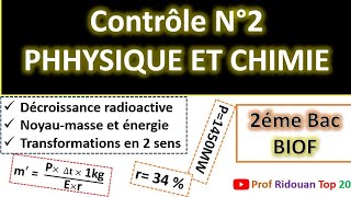 Contrôle N°2 semestre1 physique chimie 2 Bac [upl. by Elata]