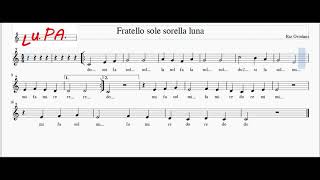 Fratello sole sorella luna  Dolce Sentire  Karaoke  Flauto  Spartito  Note  Instrumental [upl. by Ernestine160]