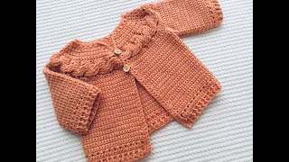 Suéterchambrita a crochet para bebé Parte 1 ¡Paso a paso [upl. by Odlavso725]