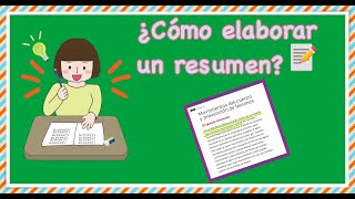 ¿Cómo hacer un resumen [upl. by Elohcim]