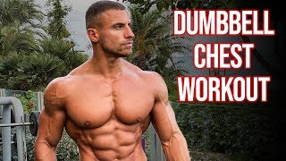 Chest Routine Using ONLY Dumbbells  Home Workout [upl. by Aynad]