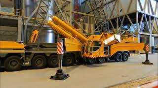 Liebherr LTM 11200 with full luffing jib assembly [upl. by Ainirtac]