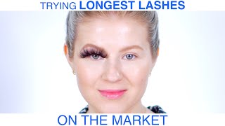 Trying on the LONGEST EYELASHES on the Market [upl. by Serafine]