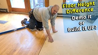 What to do when Floors are Different Heights  Vinyl Plank Installation [upl. by Lybis300]