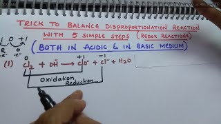 Trick to Balance disproportionation Reaction with 5 simple steps both in Acidic amp Basic medium [upl. by Ynnhoj]