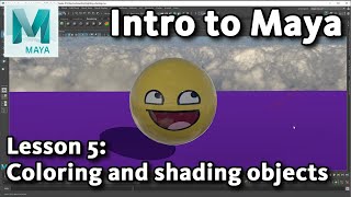 Intro to Maya Lesson 5  10  Coloring and shading objects [upl. by Enidualc]