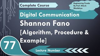 1 Shannon Fano Encoding Algorithm Procedure amp Example Explained in Digital Communication [upl. by Carpenter]