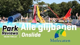 Alle glijbanen onslide  Splesj Bosbad Hoeven 2017  ParkReviews [upl. by Reamy]