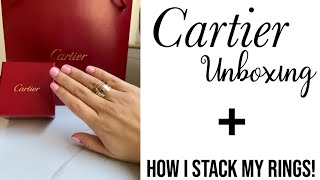 Cartier Love Ring Unboxing With One Diamond  How I Stack My Rings [upl. by Haneekas]