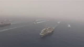 USS John C Stennis and USS Abraham Lincoln in formation in the Mediterranean Sea [upl. by Tomi]