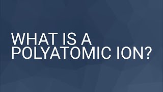 What is a Polyatomic Ion [upl. by Adnert]