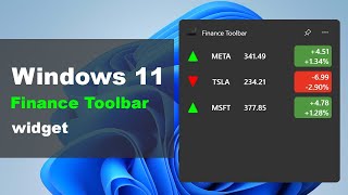 📈 Introducing Finance Toolbar Windows 11 Widget [upl. by Enidlarej616]