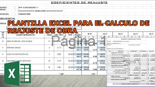 CÁLCULO DE REAJUSTE PARA VALORIZACIÓN YO LIQUDACIÓN DE OBRA PLANTILLA EXCEL [upl. by Renraw]