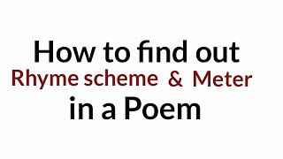 Rhyme scheme amp Meter  Metre in English Literature [upl. by Amathiste]