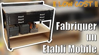 DIY  Fabriquer un ETABLI MOBILE LOWCOST [upl. by Nilorac]