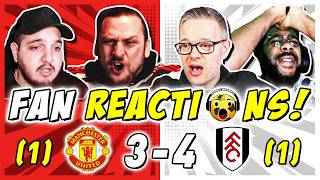 MAN UTD FANS FURIOUS 🤬 REACTION TO MAN UTD 3 11 4 FULHAM  FA CUP FAN REACTIONS [upl. by Annagroeg]