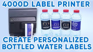 BOTTLED WATER4000D LABEL PRINTER Create Personalized Bottled Water Labels [upl. by Naima]