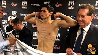 RYAN GARCIA STRIPS DOWN amp REWEIGHS IN TO MAKE WEIGHT FOR VELEZ FIGHT [upl. by Mungo]